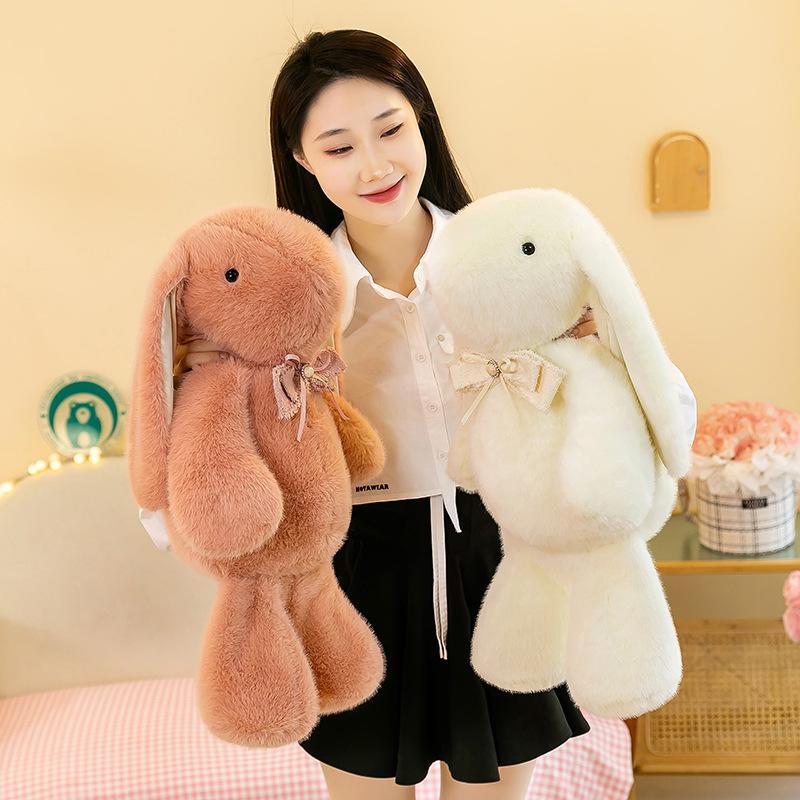 Internet celebrity bow tie, arrogant rabbit, plush toy doll, long-eared rabbit pillow, little white rabbit doll, birthday gift gift