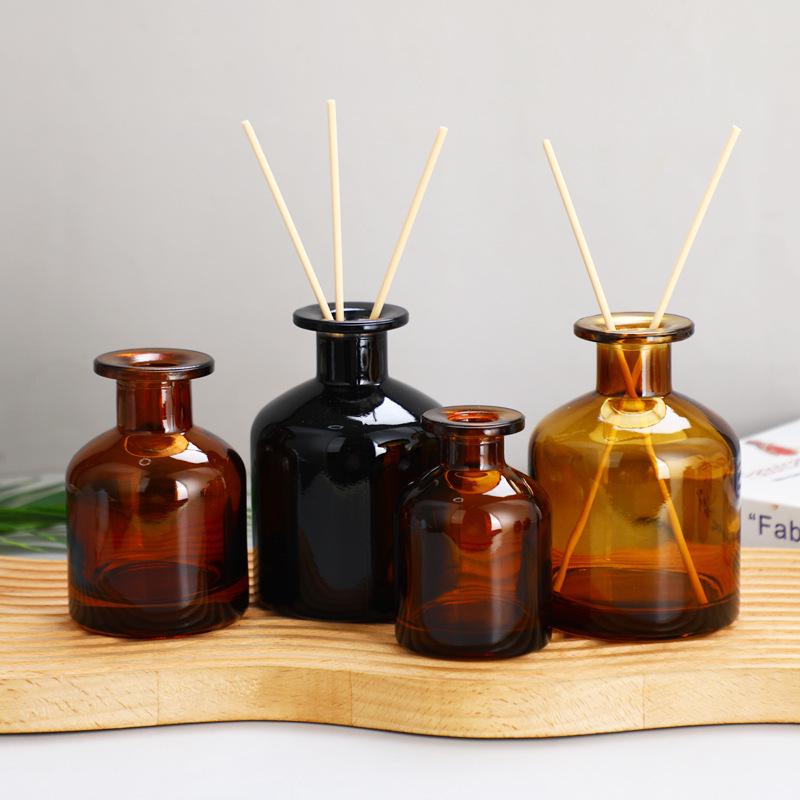 Hot Selling 100ml Large Belly Colored Glass Aroma Diffuser Bottle - Transparent or Frosted