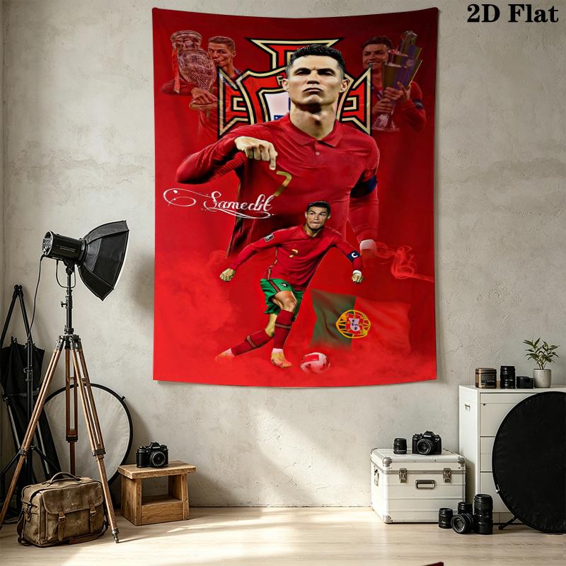 Cr7 Wall Tapestry Aesthetic Wall Hanging Printed Fabric Blanket Decorative Tapestries For Bedroom Living Room Home Decor