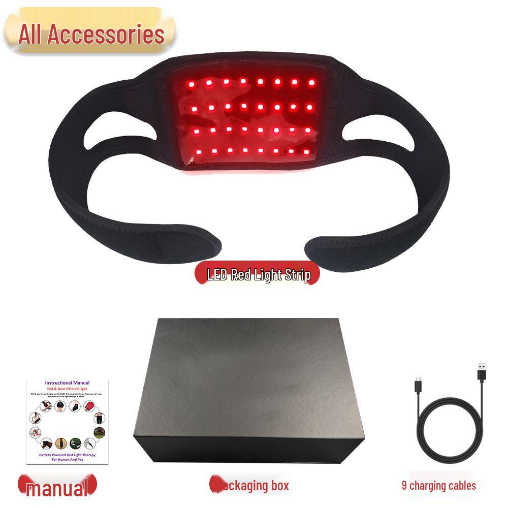 LED Red Light Therapy Chin Mask with Warming Phototherapy Band