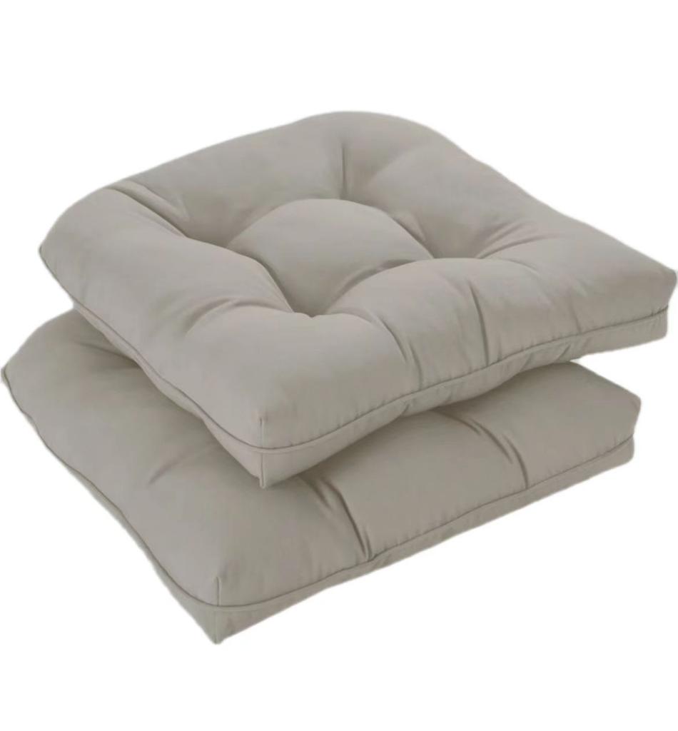 2Pcs/Set Low Back Wicker Chair Cushion Thicken Outdoor Furniture Garden Dining Patio Chair Cushion Seat Pad Backrest Cushion