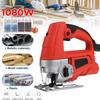 220v 50-60Hz Professional Electric Jig Curve Saw With 20 Blades Home Multifunctional Woodworking Tools Curve Saw Pull Saws 1080W 0-3000r/min