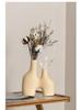 Modern Simple Ceramic Dual-Mouth Flower Vase for Living Room Decoration