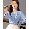 Spring New Casual Loose Korean Style Light-climbed Ruffle Chest Lace-up Shirt