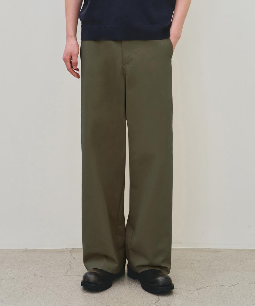 ROTEMBER Washed Semi-Wide Cotton Chino Pants [ 3 Colors ]