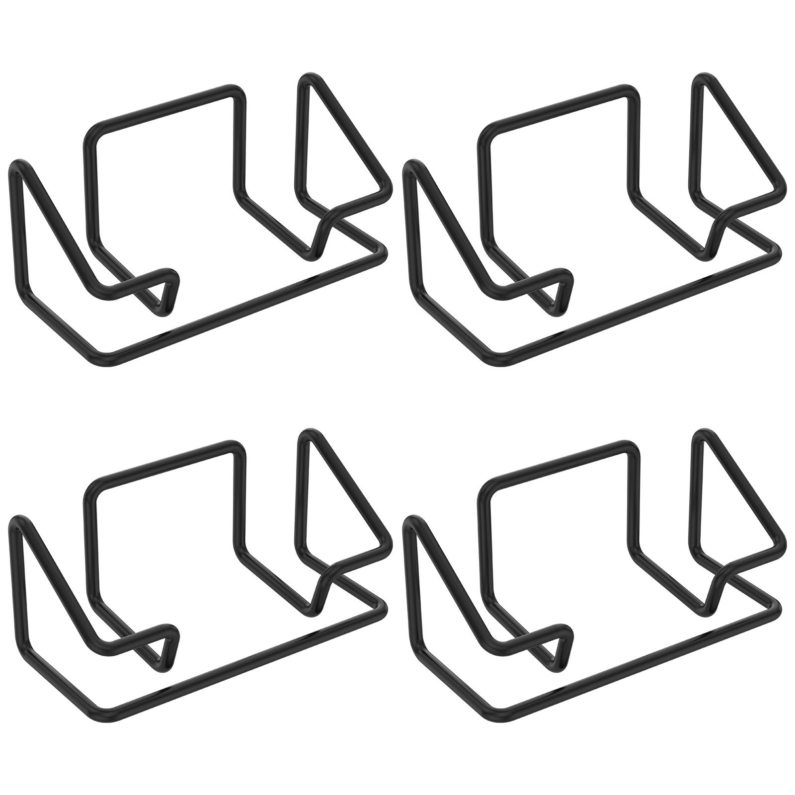 

4Pcs Metal Business Card Holder Transparent Desk Cards Display Stand Office Flyer Pamphlet Rack Note Trade Shows