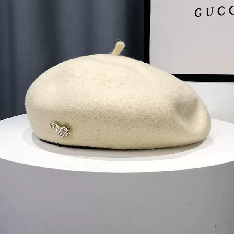 

Вовняний берет із закоханим серцем. Корейська модна жіноча шапочка-шапка. Високоякісна жіноча осінь-зима. Обличчя. Маленький капелюх художника. One Size