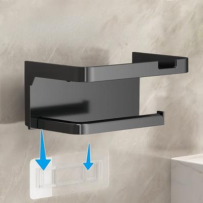 Nicht-perforierter Toilettenpapierhalter Handy-Ablageregal Kunststoff Wandmontierte Toilettenpapierbox Toilettenpapierrollenhalter