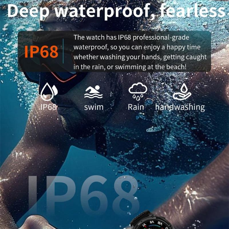 2026 New Military Grade Men 1100mAh Large Battery Smart Watch 1.7" HD Screen AI Voice Call Watch GPS Compass Waterproof Sports Smartwatch