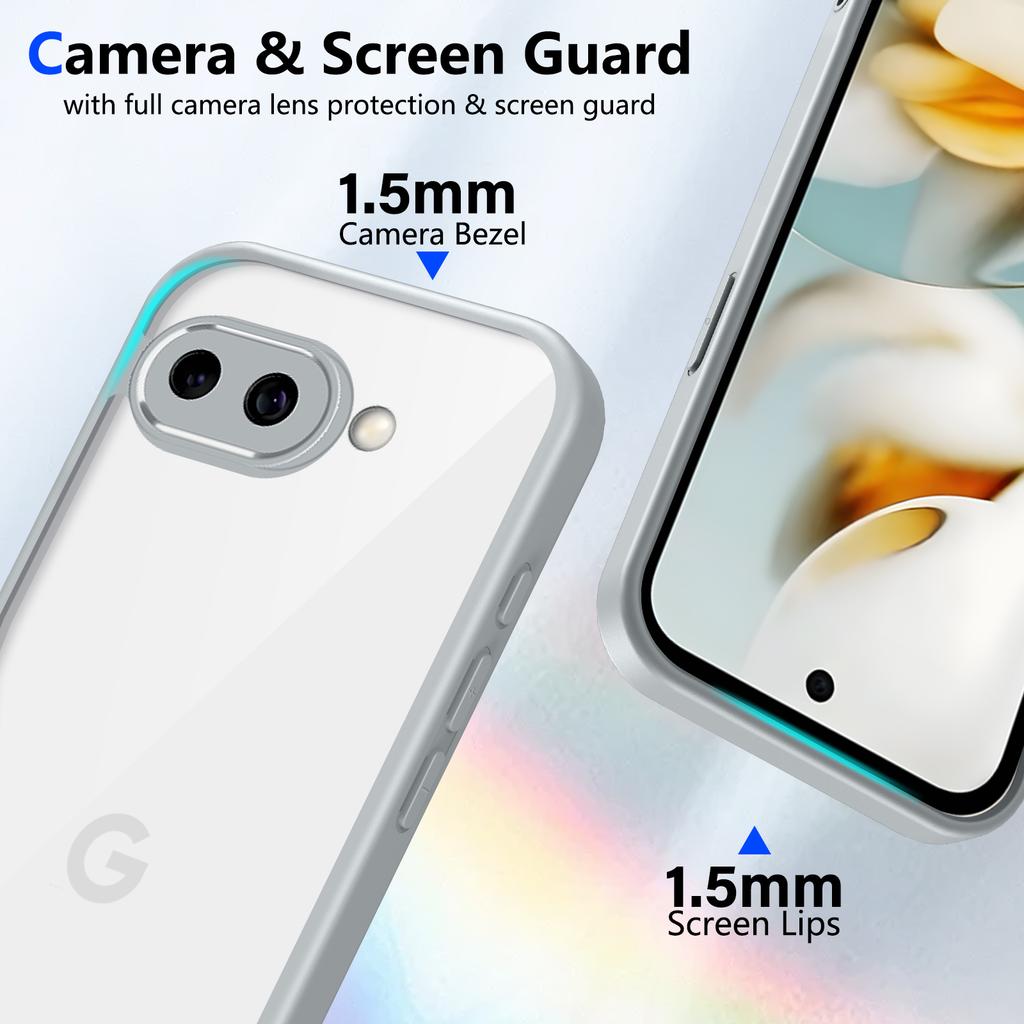 For Google Pixel 9A Case Air Cushion Shockproof Silicone Bumper Clear Matte Back Cover Hard Phone Case for Google Pixel 9A G3Y12