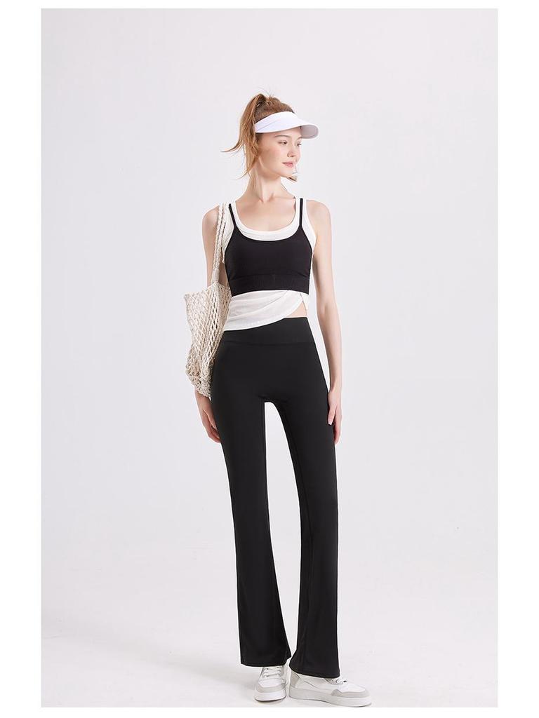 High-Waist Micro-Flared Yoga Pants - Women's Slimming, Hip-Lifting, Quick-Dry Fitness Leggings with Seamless Design