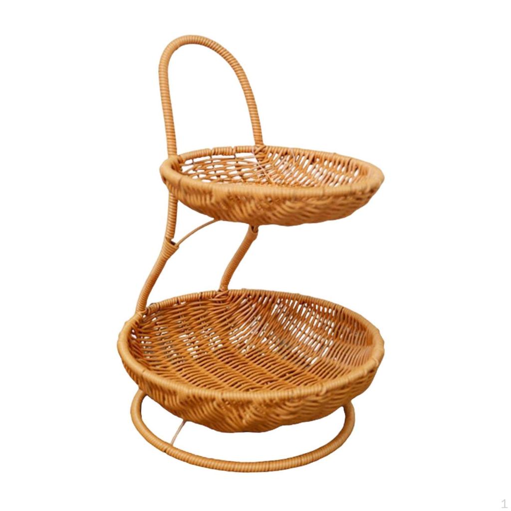 Eleganter und schlichter geflochtener Obstkorb aus Kunst rattan, Mehrzweck-Dekoschale für