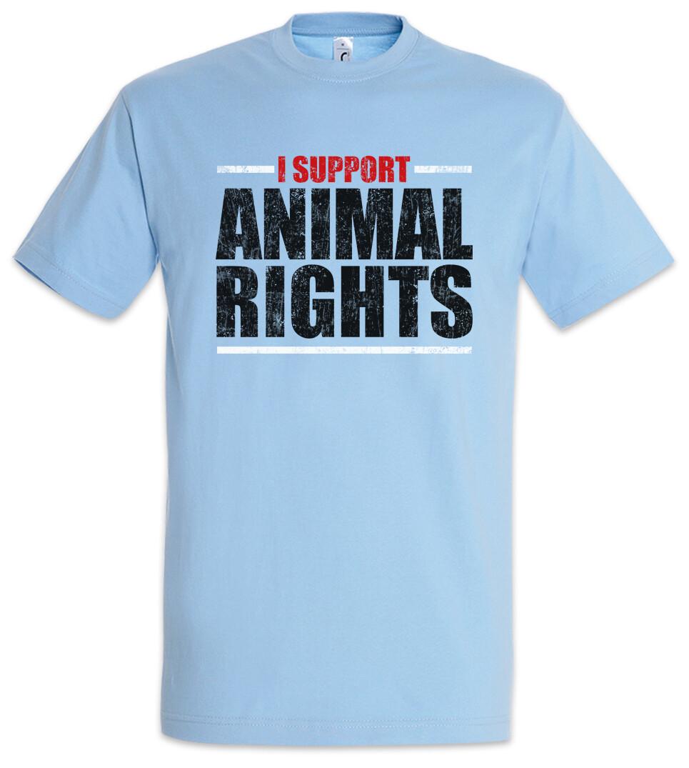 I Support Animal Rights T-Shirt Mens Womens Tees Top Vegan Vegetarian Animal Welfare Carnism Human S