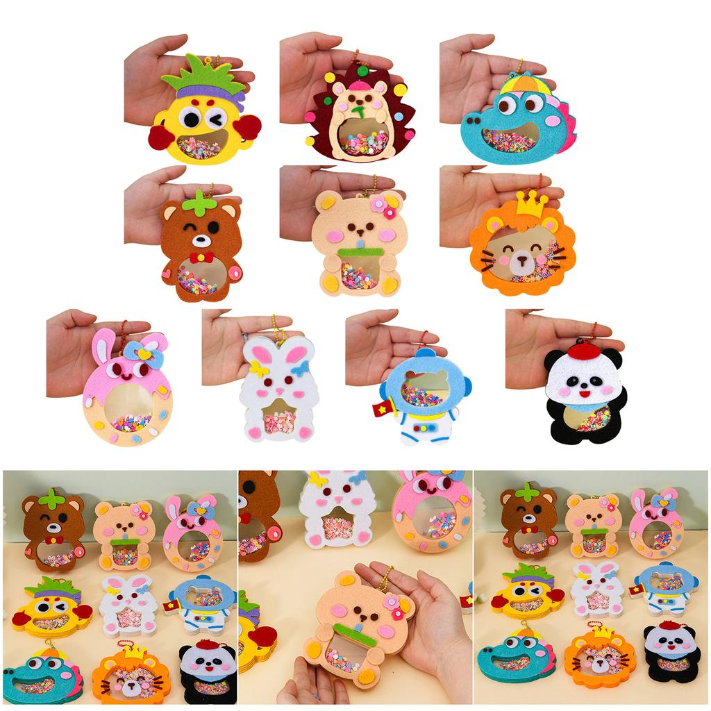 NonWoven Fabric Animal Pendant Craft Kits Making Set for Toddler Early Educational Toy Handmade Hanging Decoration