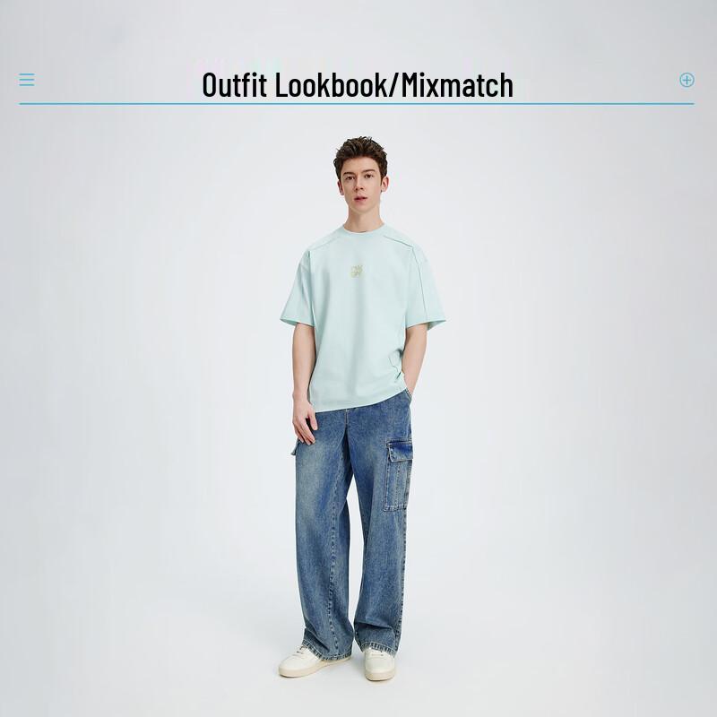 NVG·YOUNG Men's Loose Straight Denim Jeans