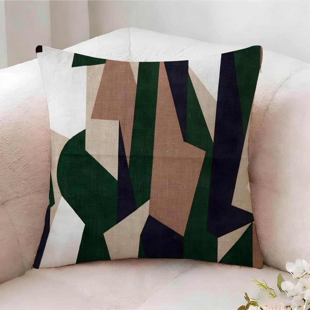 Retro Geometric Shading Pillow Case Pillowcase Doublesided Printed Sofa Cushion Bedroom Headboard Pillow