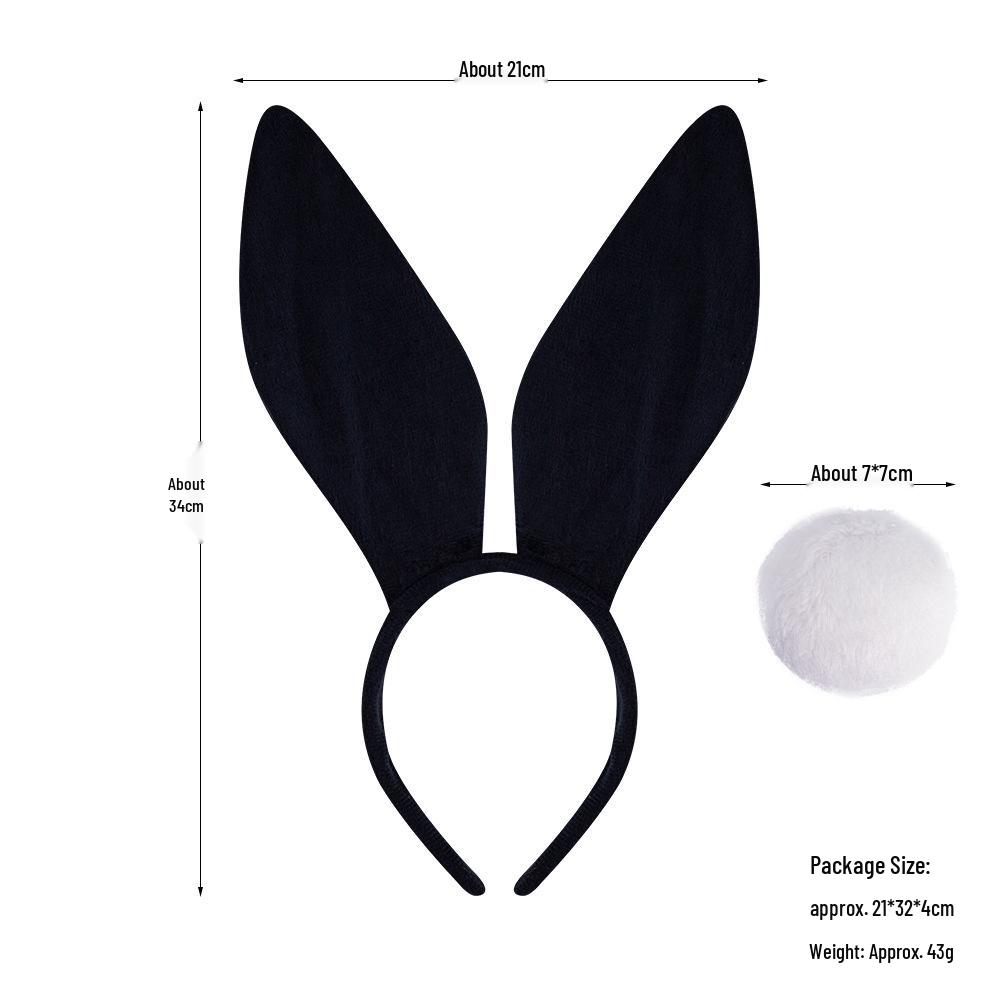 Easter Black Rabbit Ears Cute Bunny Girl Headband Party Props