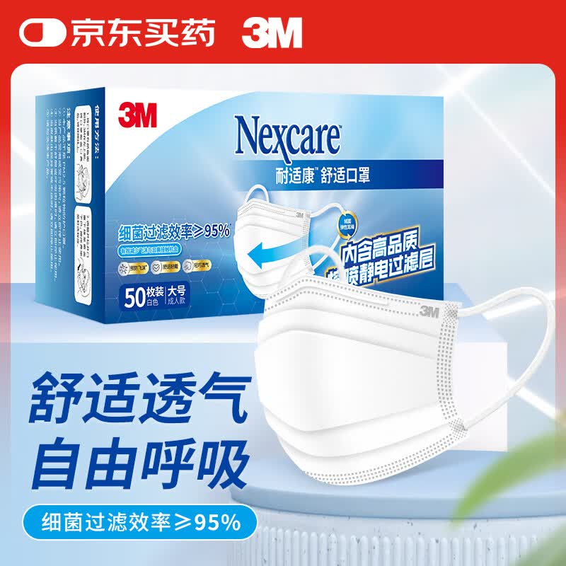 3M Individually Wrapped Disposable Adult Face Masks