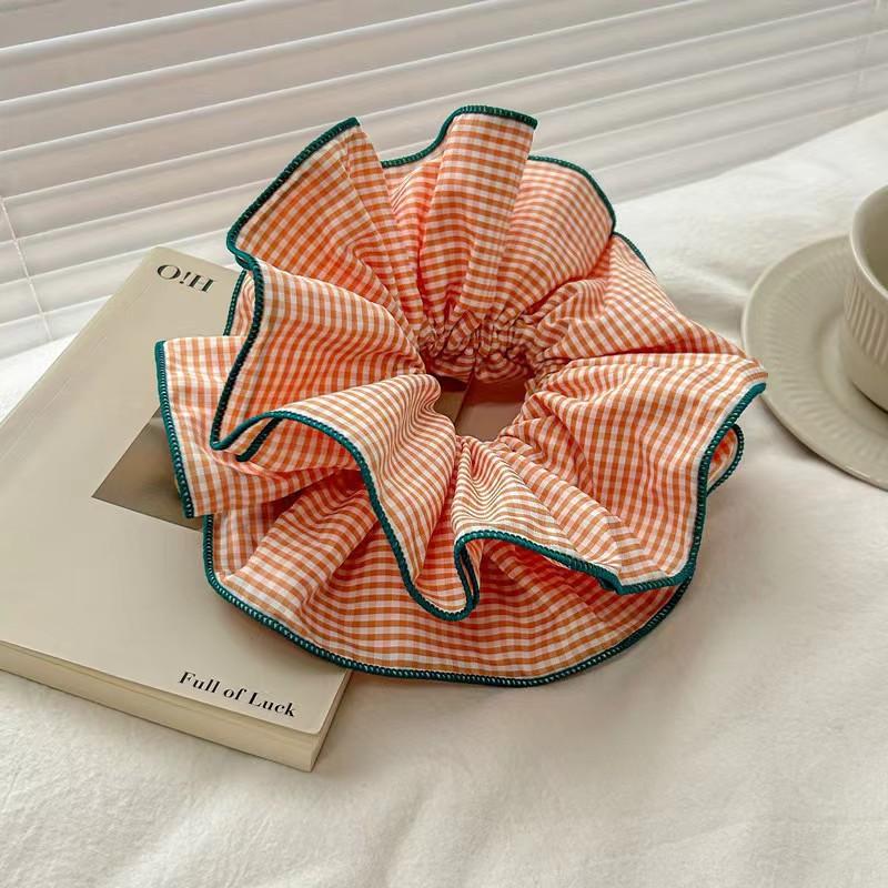 

Ретро Красочная Клетка Рюши Резинки для Волос Повязки на Голову для Женщин Девушек Сладкая Романтика Веревка для Волос Резинка Аксессуары для Волос