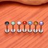 G23 Titanium Circular Needle Ear Lip Studs with Natural Stone Top Labret Tongue Nose Stud Earrings Body Piercing Jewelry