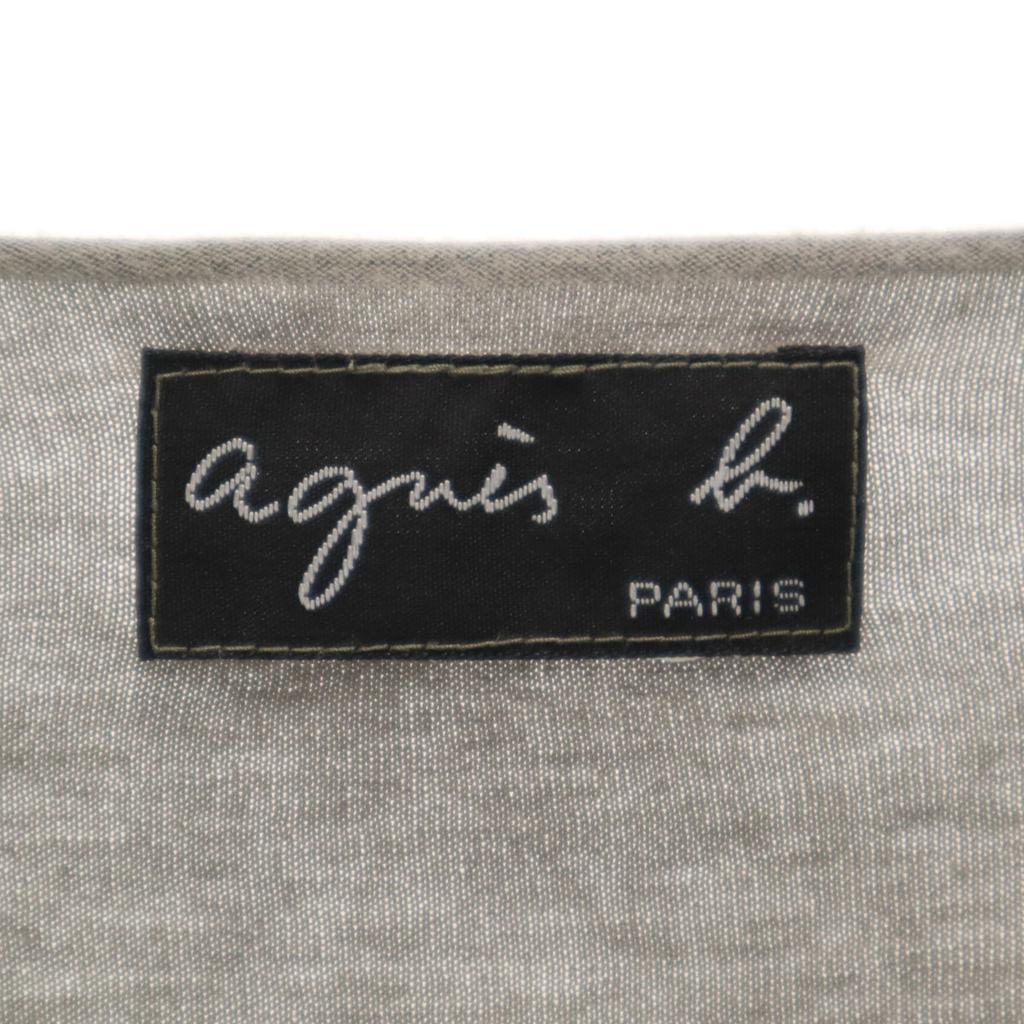 agnes b. Made In Japan Short Sleeve Cut Charcoal Gray Women Used