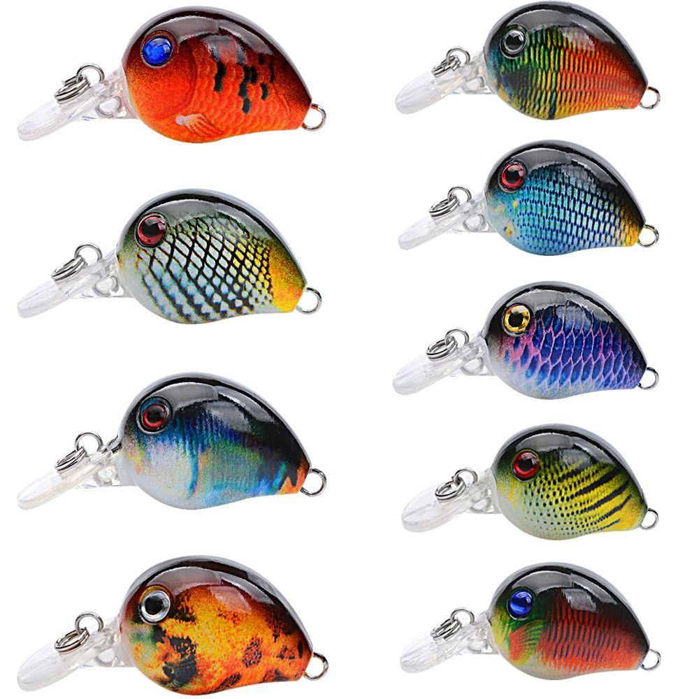 9Pcs CrankBait Fishing Carp Wobbler 3.3CM/2G Fake Bait Mini Fishing Lure  Fishing Accessories