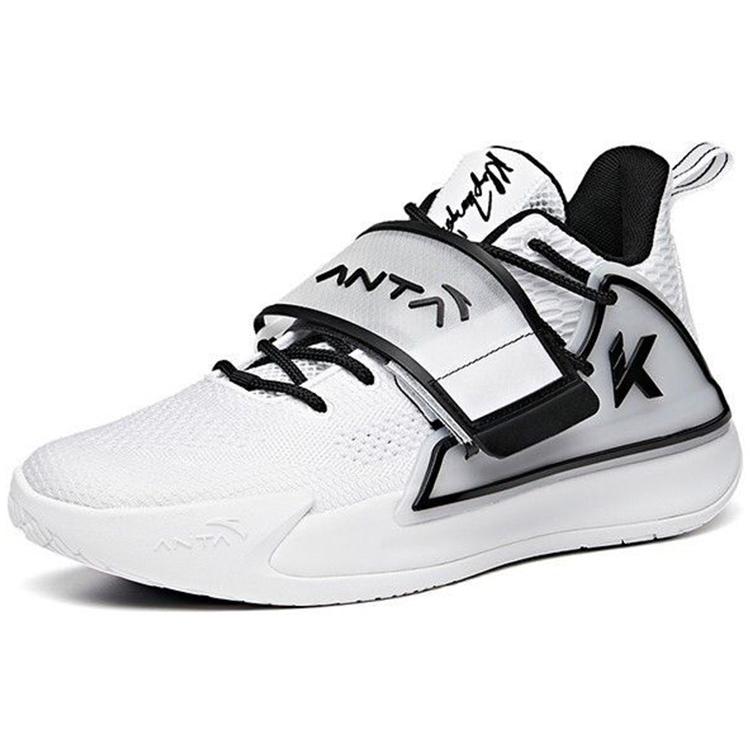New Anta Water Flower 2 KT Anti Slip And Wear Resistant Lightweight Mid Top Basketball Shoes Men's White Black 112021602-6