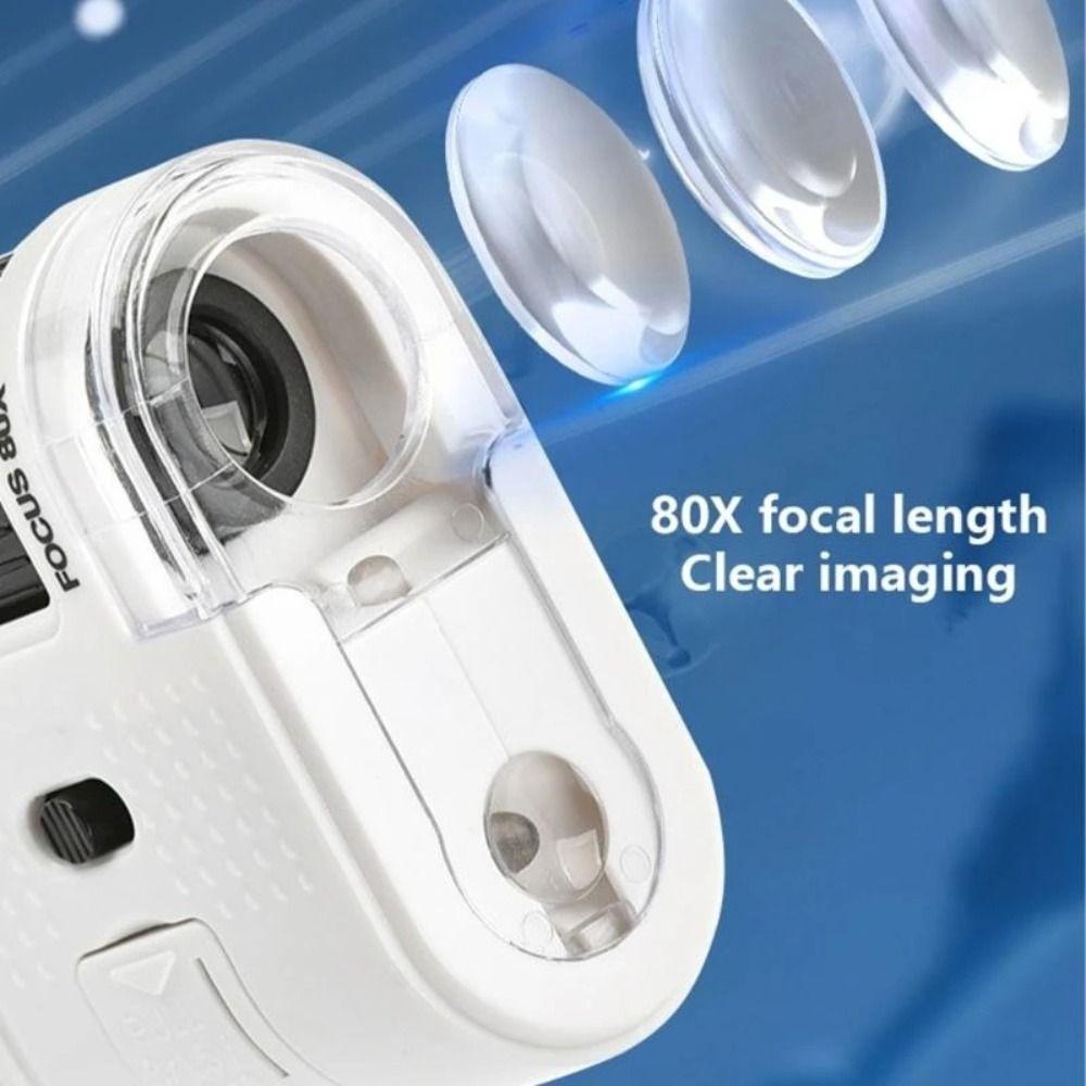 Med LED-lampor Barn Mini Mikroskop Mobiltelefon Kamera Mikroskop för Olika Användningar