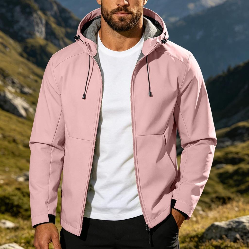 Men's Breathable Lightweight Windproof Hiking Rain Jacket for Outdoor Running