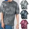 Retro batik baskı T-shirt o-boyun kısa kollu gevşek Fit kazak üstleri erkek kadın büyük boy Hip Hop tişört