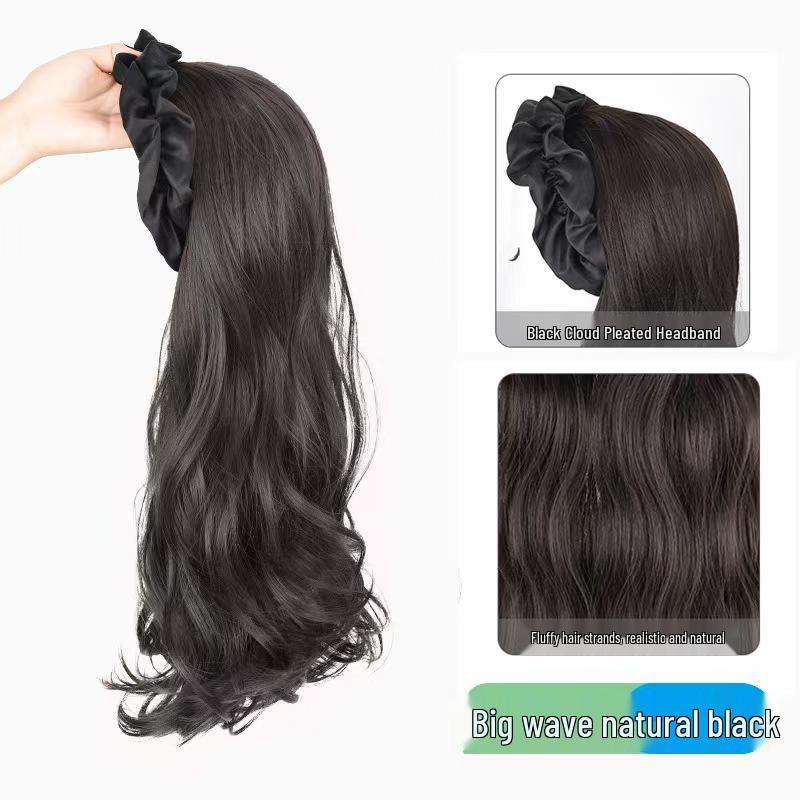 Elegant Cloud Headband with Long Curly Fake Hair