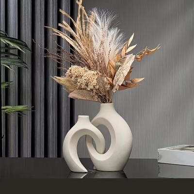 Plastic Vase Set Creative White Simple Home Decoration Living Room Entryway TV Cabinet Decoration for Modern Home Deco Office