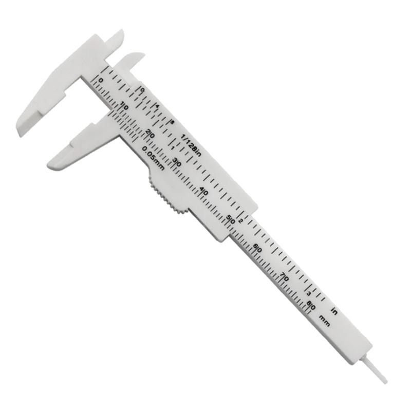 4PCS 80 mm Mini Plastic Calipers Verniers Calipers Double Scale Sliding Gauges Measuring Tool Student Office Use