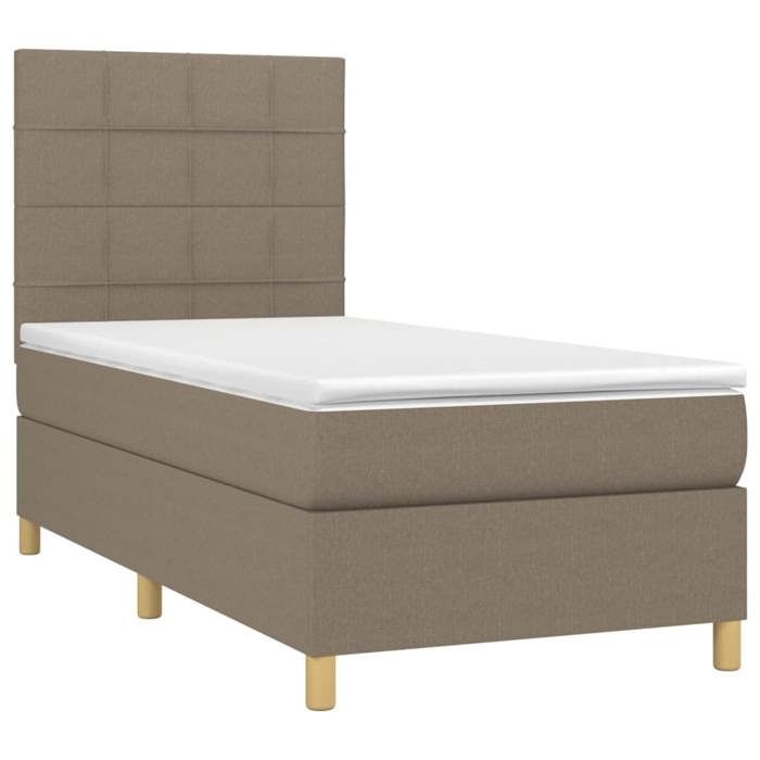 VidaXL Slat Bed Base with Mattress and LED, Upholstered Bed, Single Bed, Adult Bed for Interior Bedroom, 3135401