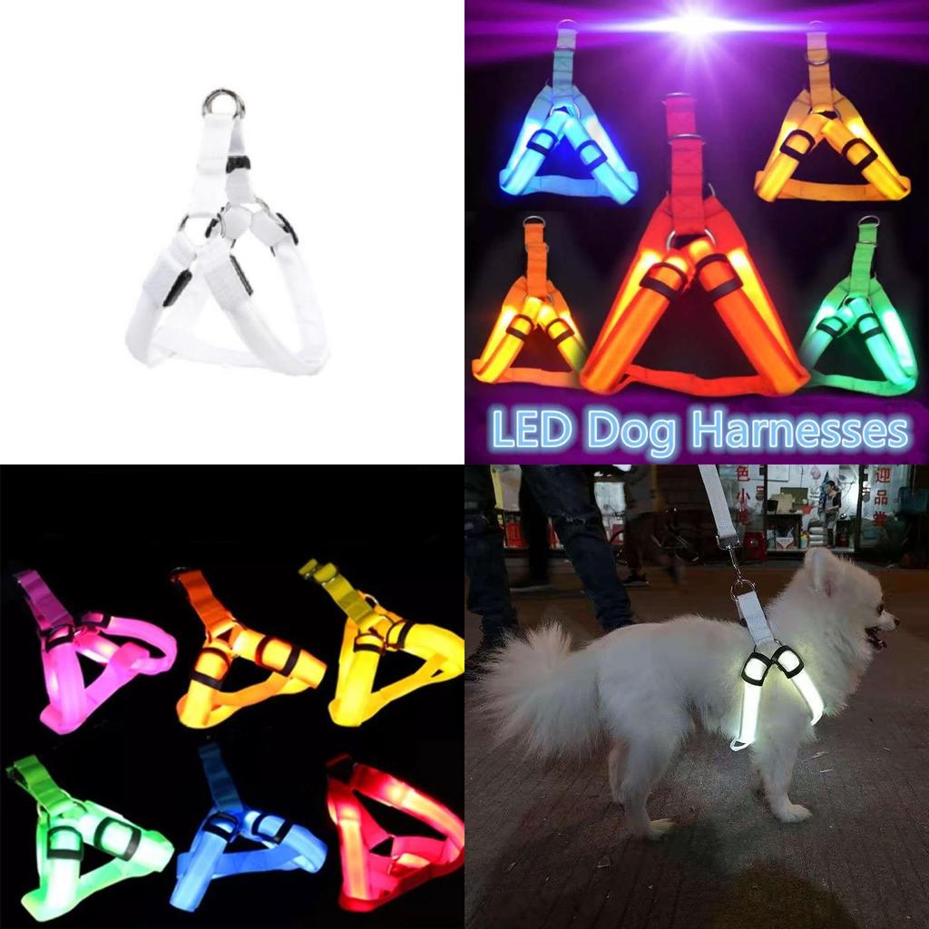 Versatile Led Pet Harness For Nighttime Walks With Adjustable Sizing For Dogs