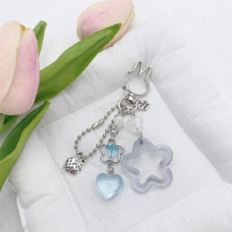 Vibrant Five Point Keychain Charm Easy Clip Feature Sturdy Alloy Keyring Accessory For Convenient Portability