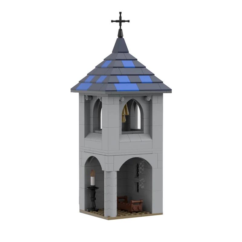 DIY custom MOC building block toys, medieval church cabin model decoration, creative assembly toy collection, festival gifts