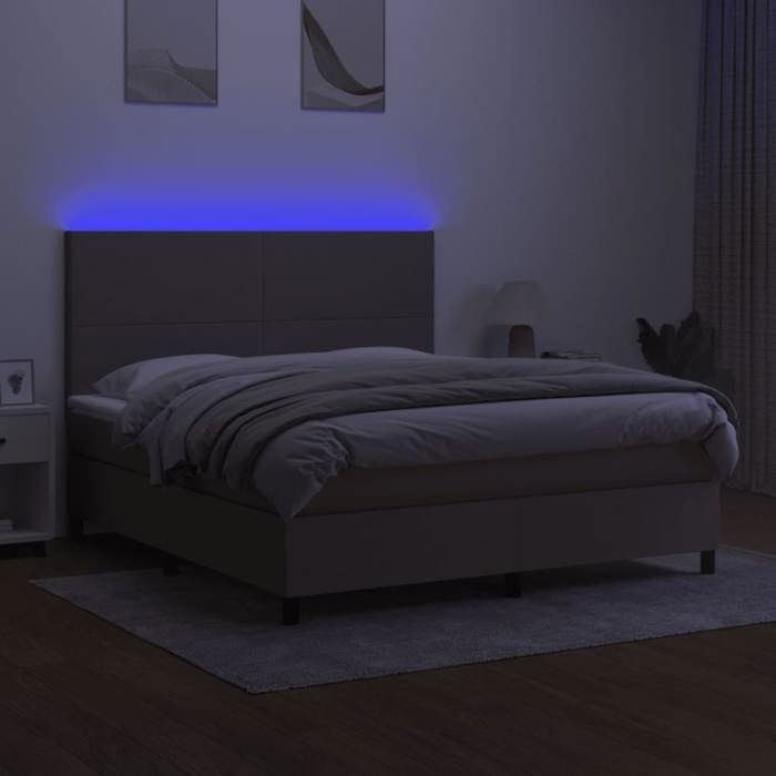 Maison Exclusive - Sommier à lattes de lit et matelas et LED Taupe 180x200cm Tissu
