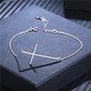 Buyee 925 Sterling Silver Female Bracelet White Zircon Simple Bracelets for Women Fashion Cross Fine Jewelry Chain Gift