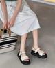 Leather platform Roman shoes women's 2025 summer new wear open-toed casual muffin shoes with beach sandals