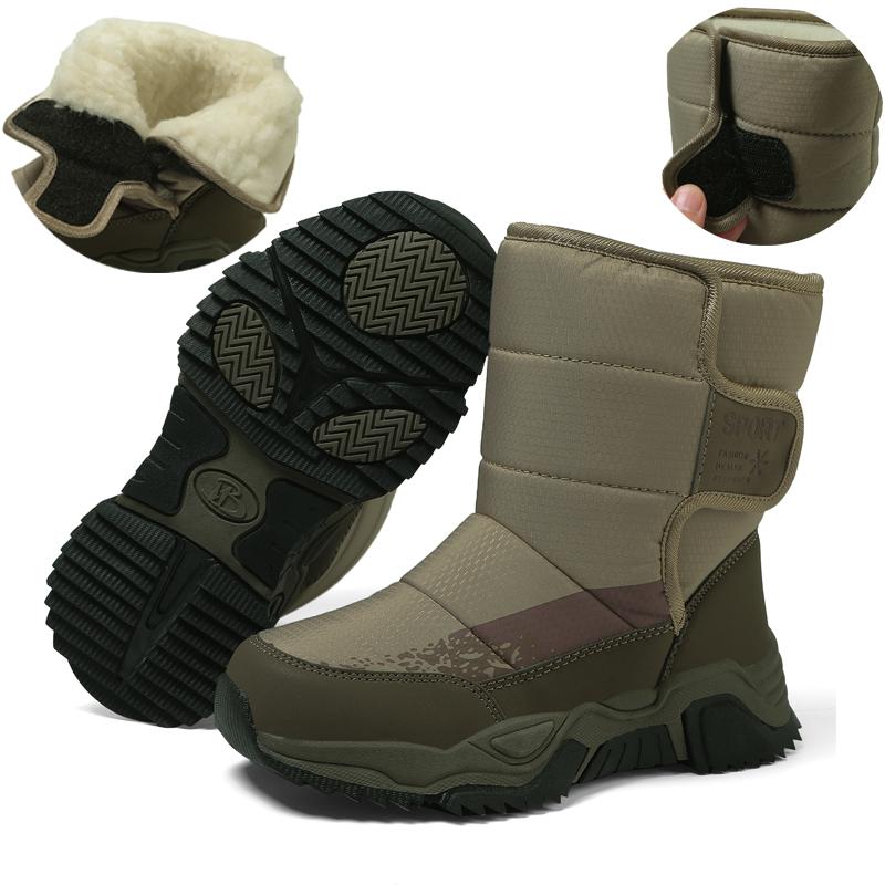 Winter Children Warm Snow Boots Waterproof Boys And Girls Non-Slip Sneakers Fashion Warm Kid's Ankle Boots Outdoor Hiking Shoes