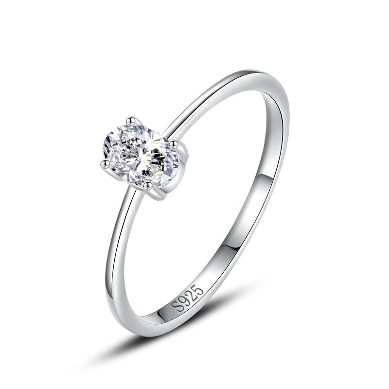Ada Jewelry Bague De Fianailles En Diamant Real Silver 925 Zircon Simple Wedding Rings for Women