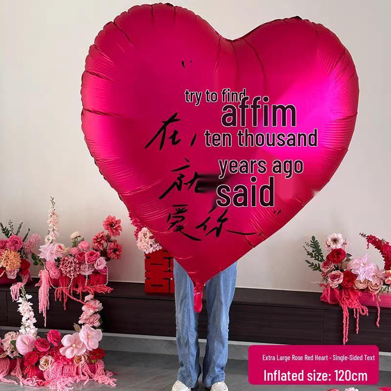 65-inch 3D Heart-Shaped Foil Balloon for Weddings & Valentine s Day