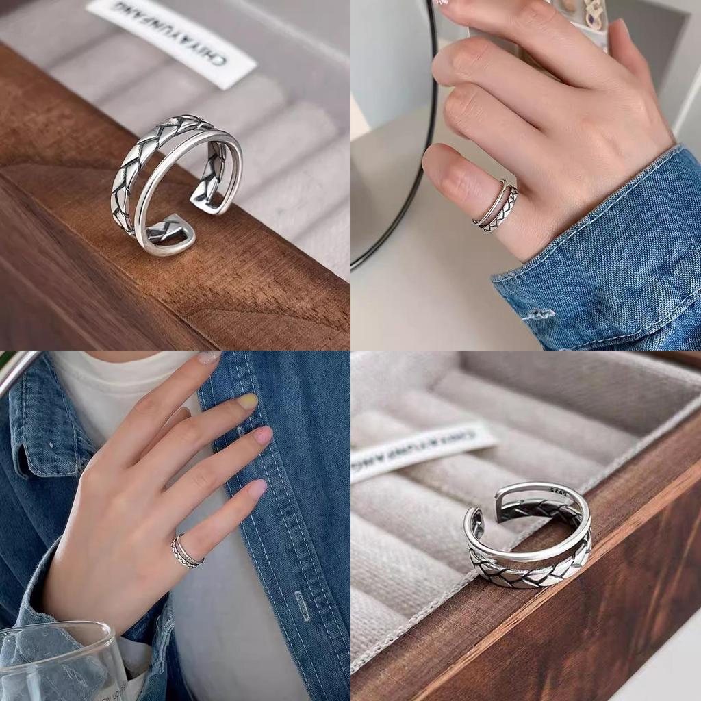 Adjustable Sophisticated Womens Open Ring Vintage Copper Design With Unique Geometric Style