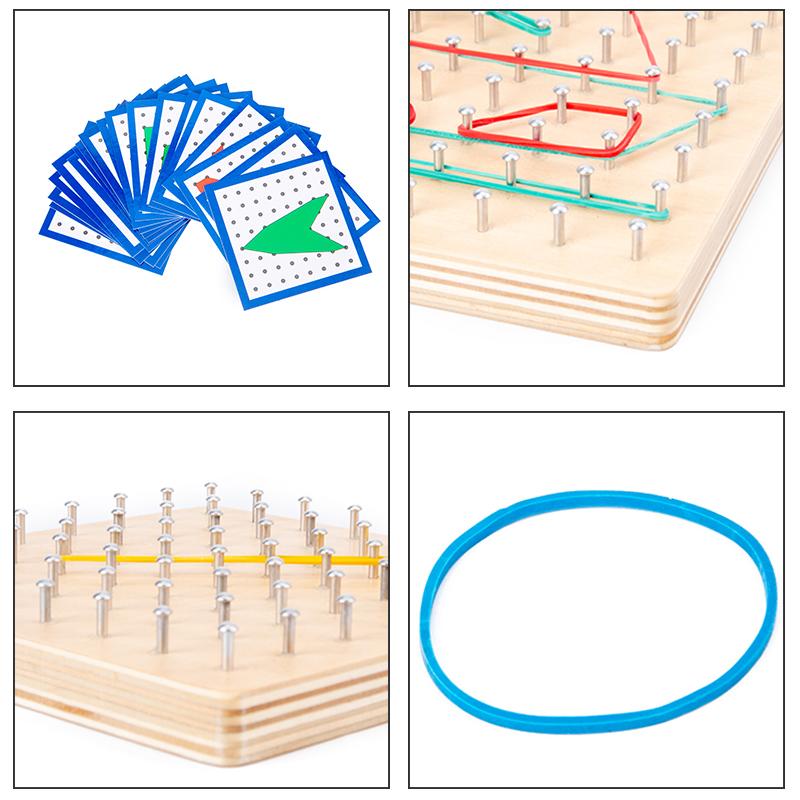 Montessori Graphic Nail Board Creative Jigsaw Puzzle Toy Animal Geometry Maths Teaching Aid Children Early Education Toy For Kid