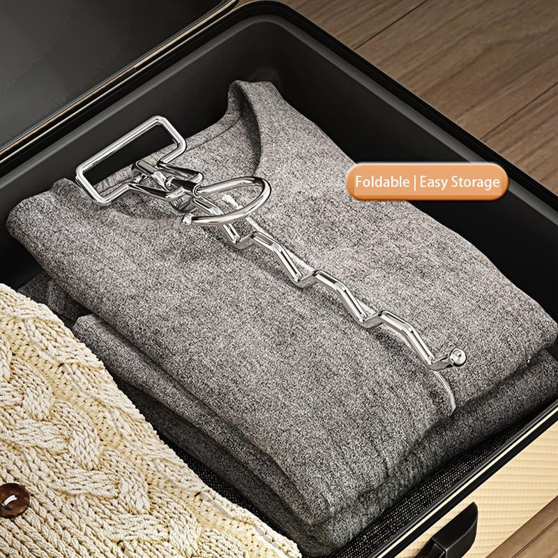 Portable Clothes Drying Rack,Stainless Steel Foldable Travel Clothing Hanger for Hotel,Rotary After Door Hanger with 3/5 Grooves