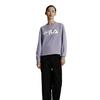FILA Loose Fit Logo Knit Pullover Long Sleeve Sweatshirt Unisex sweatshirt Light-Purple F11U249201F-VT
