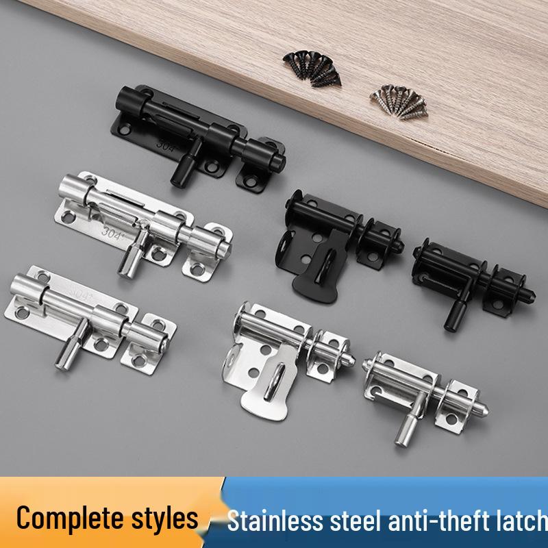 Stainless Steel 304 Pet Cage Two-Way Door Lock Pin with Anti-theft Padlock and Main Door Cow Lock Plate