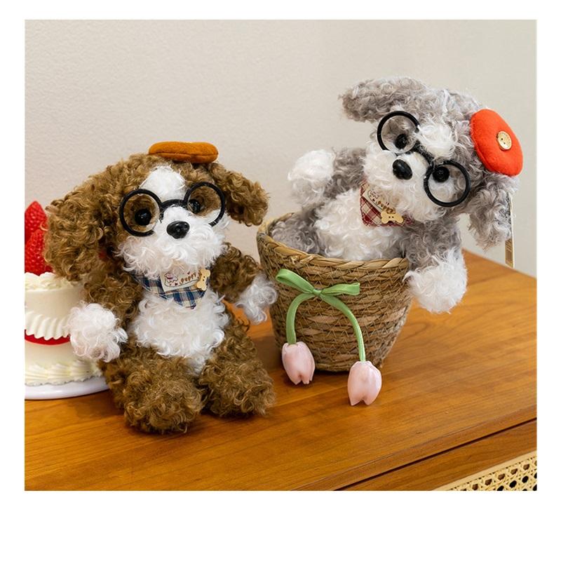 Puppy Doll With Glasses Teddy Dog Atmosphere Birthday Gift Rag Doll
