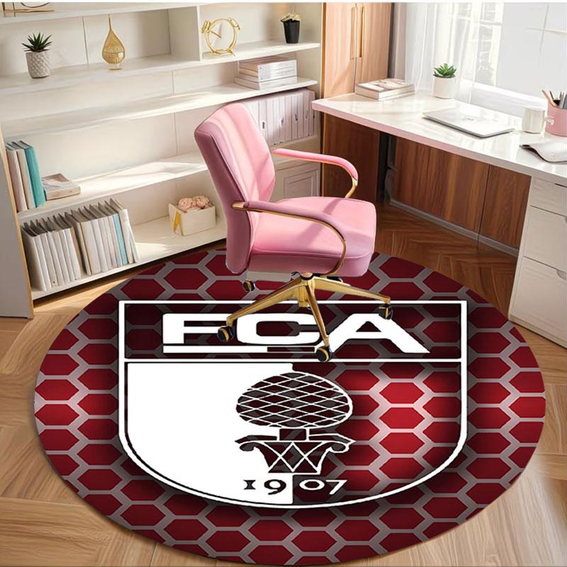 FC Augsburg Print Round Rug, Washable Floor Carpet, For Entryway Dorm Laundry Room Office Study, Home Decor Birthday Christmas Gift
